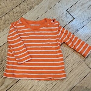 Primary Orange and White Striped Long Sleeve Tee